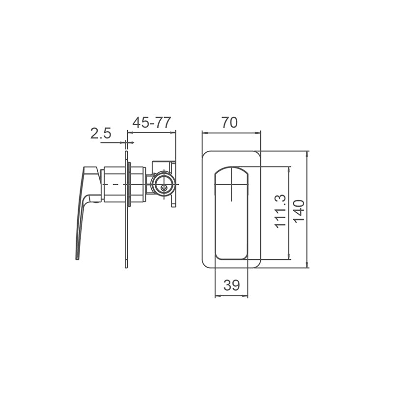 BRAVO-II Shower Mixer Matte Black