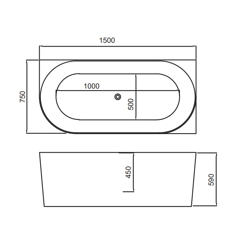 PIAZA Right Hand Free Standing Bath