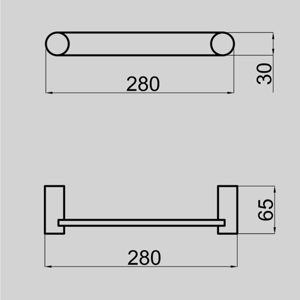 VIVO Hand Towel Rail Brushed Nickel