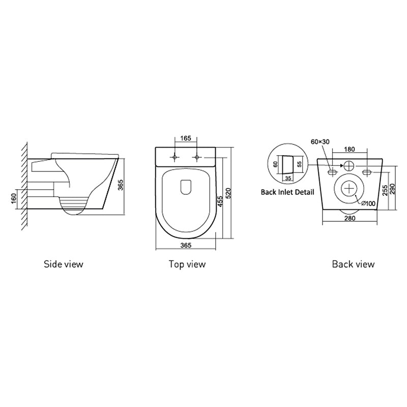 TOILET CHLOE (WITH R&T CISTERN & BUTTON)