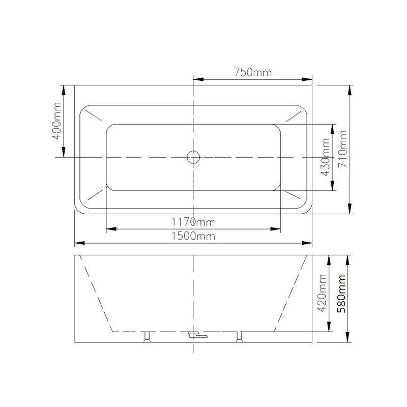STELLA Free Standing Back to Wall Bath