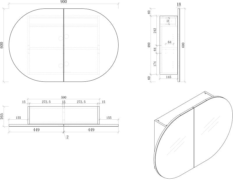 MILAN 900mm Vanity Wall Hung