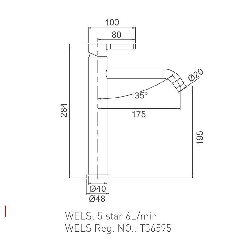 KENZO Tower Basin Mixer Champagne Copper