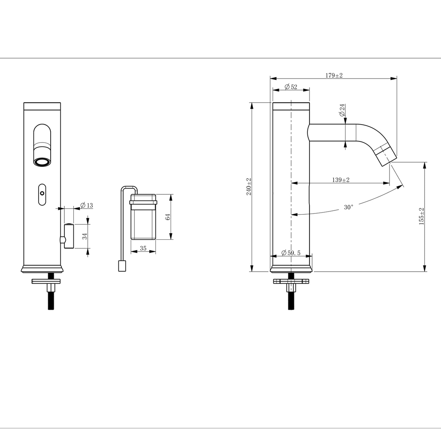 SENSE Auto flow Basin Mixer with sensor