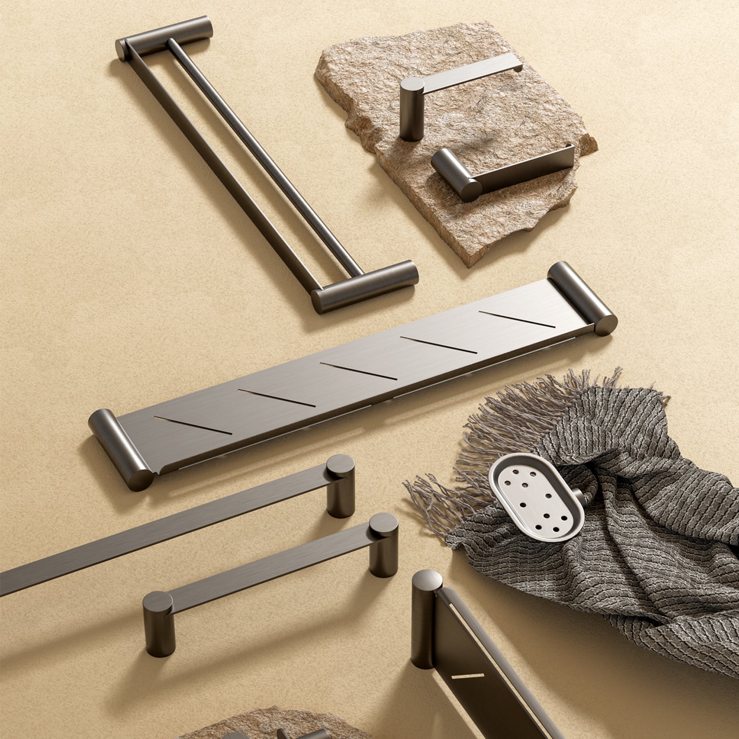 VIVO Hand Towel Rail Gun Metal
