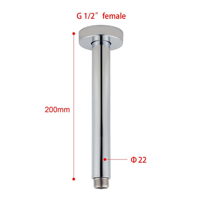 Round Chrome Ceiling Shower Arm 200mm