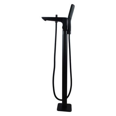 Black Floor Standing Mixer With Diverter & Handheld Shower(Brass)