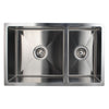 1.2mm Handmade Round Corners Double Bowls Top / Undermount / Flush Mount Kitchen Sink 715x450x200mm