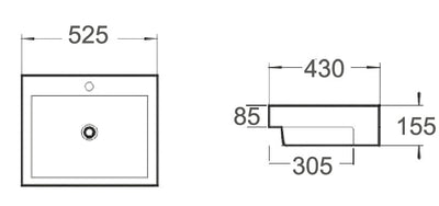 FABBRIS II semi-recess basin