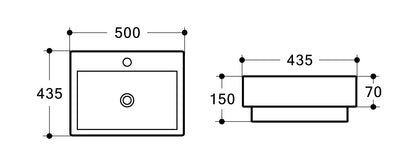 MEGGA-II half insert square basin