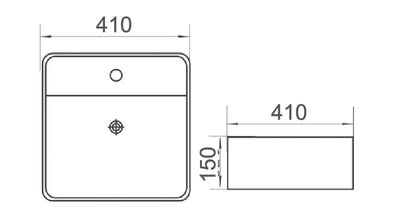 COCO wall hung sq basin with bracket