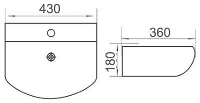 MINTY-II wall hung basin (with bracket)