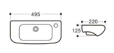 HUGO wall hung basin(with bracket)