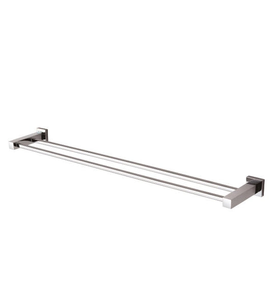 QUBI twin towel rail 750mm in Chrome