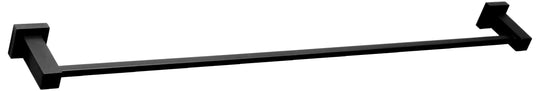 QUBI Black single towel rail (600mm/750mm) in Matte Black