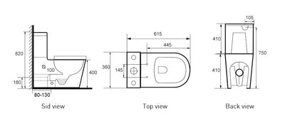 JAMIE Rimless wall faced toilet suite