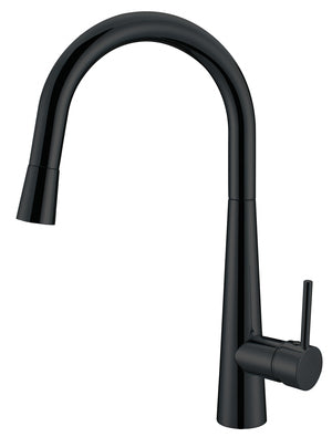 CURO Goose Neck Sink Mixer With Pull Out Magnet Head in Matt Black