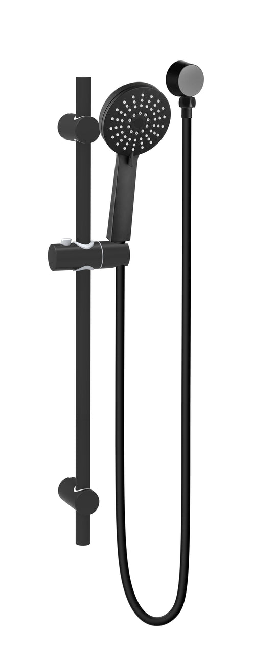 NIXON ABS Shower Rail With 3 Function Shower Head And Elbow included in Gun Metal