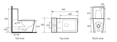 ACQUA-III Wall faced boxed rim toilet suite