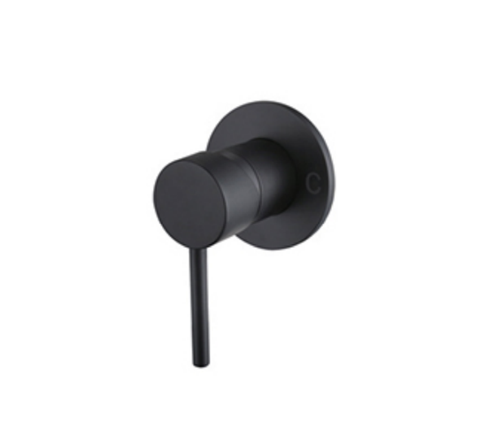 CURO Pin Hdl Shower Mixer in Matt Black