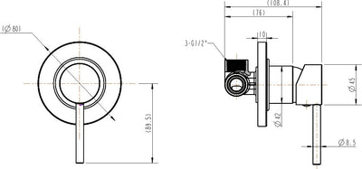 NIKO-II Pin Hdl Shower Mixer in Brushed Nickel