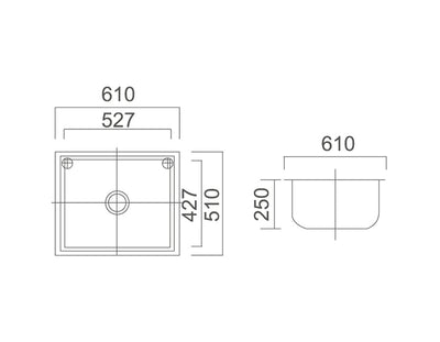 LAVASSA Stainless steel Laundry tub 45L