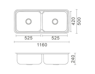 LAVASSA Laundry Tub 2X45L