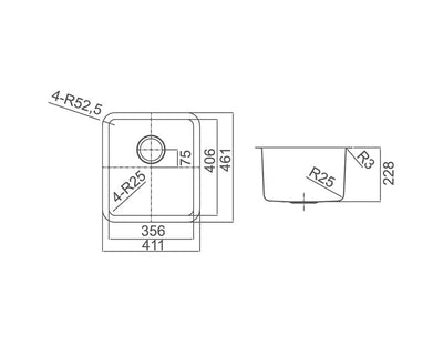 MORO Under Mound Single Bowl Sink