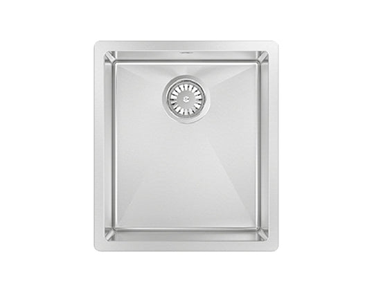 IMPACT single under counter sink round corner  c/w basket waste