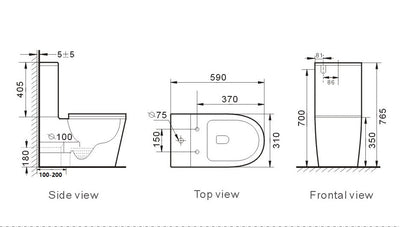 JUNIOR Rimless wall faced toilet suite