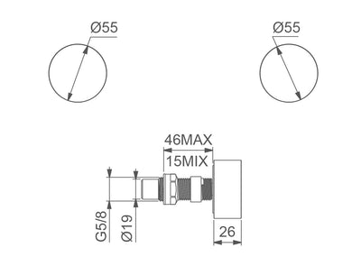 VIVO Wall Top Assembly with cartridge in Matte Black