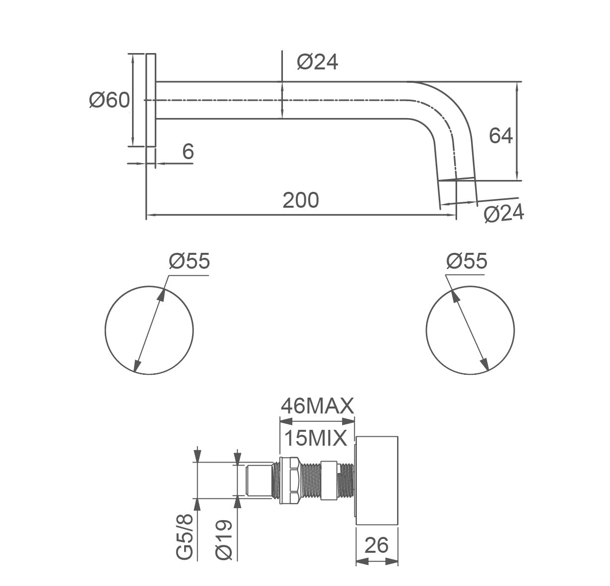 VIVO Basin/Bath set with hot and cold handle in Chrome