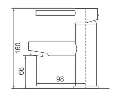 NIKO-II Pin Hdl Basin Mixer in Brushed Nickel