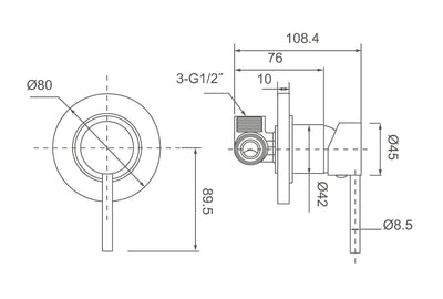 JAMIE Pin Handle Shower Mixer