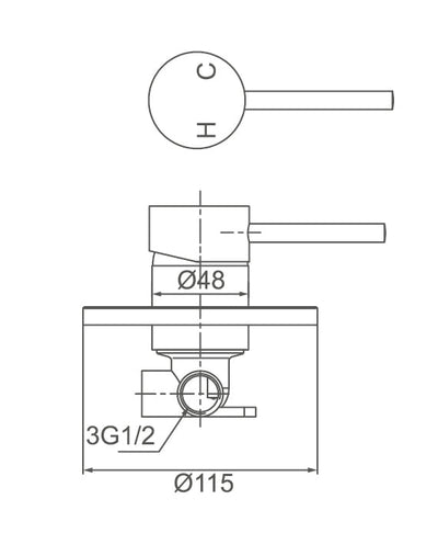 JESS Pin Hdl Shower Mixer in Chrome