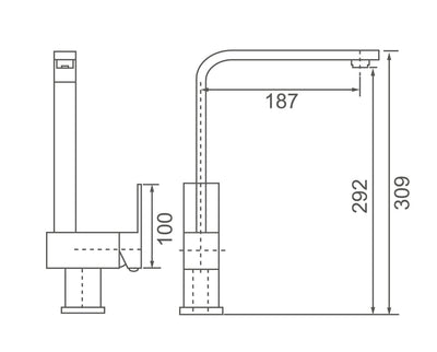 ACQUA BLACK Sink Mixer in Matt Black