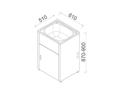 LAVASSA Laundry Trough&Cabinet 35L