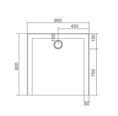 SHOWER BASE 900X900X40