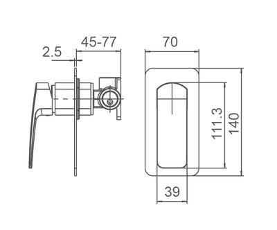 BRAVO-II Shower Mixer in Brushed Nickel