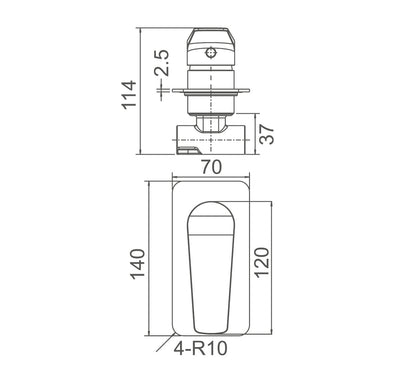 EXON shower mixer in Chrome