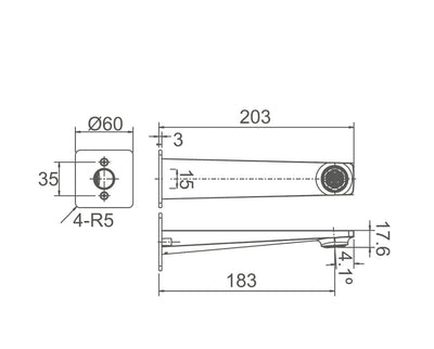 EXON bath spout (fixed) in Chrome