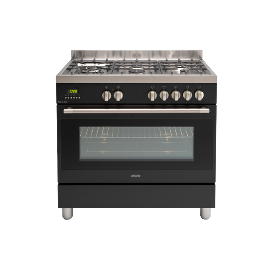 EFS900DBL 90cm Black Dual Fuel Freestanding Oven