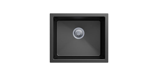 533 x 457 x 205mm Carysil Salsa Single Bowl Granite Kitchen/Laundry Sink Top/Flush/Under Mount