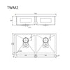 865*440*200mm Hand-made Double Kitchen Sink(Round Edges)
