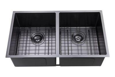 770*450*215mm  Hand-made Double Bowl Kitchen Sink