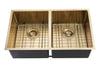 770*450*215mm  Hand-made Double Bowl Kitchen Sink