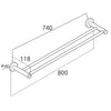 Pentro Brushed Nickel Double Towel Rail 790mm