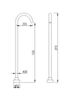 Pentro Round Gun Metal Grey Stainless Steel Freestanding Bath Spout