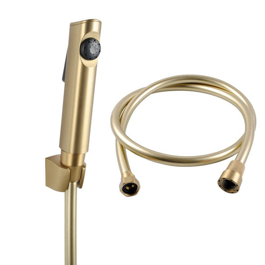 Brushed Yellow Gold ABS Round Toilet Bidet Spray Kit with PVC Hose