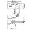RUSHY Square Brushed Gun Metal Wall Mixer with Spout